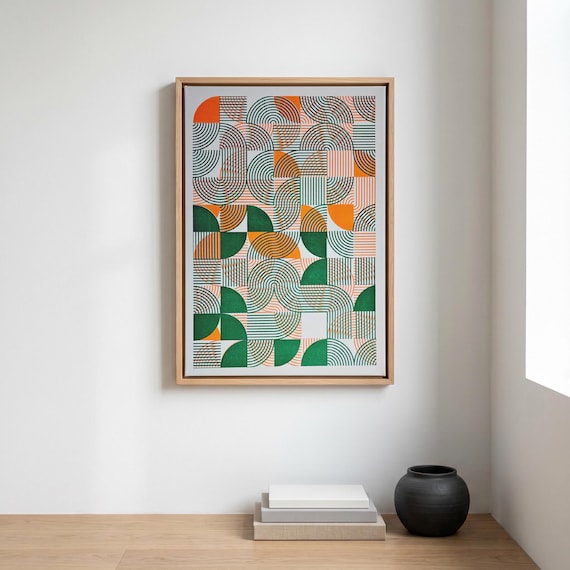 Bauhaus Grid risograph print