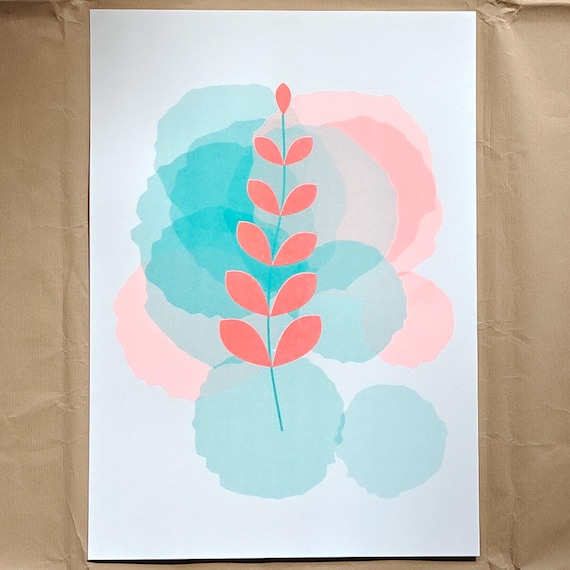 Botanical risograph print