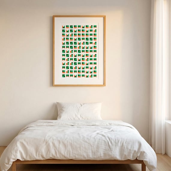 Geometric Rhythm risograph print